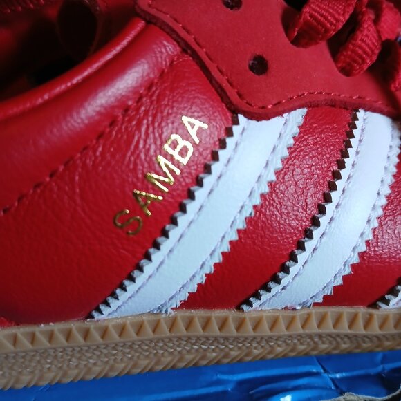 Adidas Samba OG Women Sneakers 8 (Tag is 7.5) Red w/Bonus Pair of Loved Gazelles - Picture 10 of 14